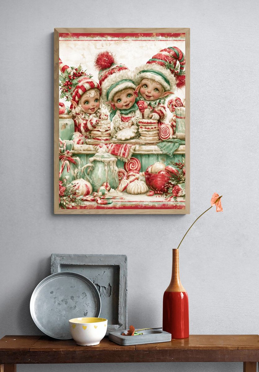 Christmas Elves Candy Shop Poster. — room view 3