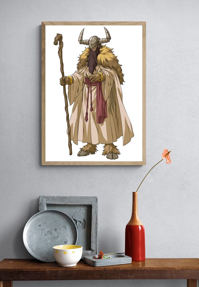 Horned Shaman Character Print. — room view 3