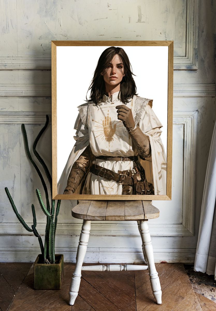 Medieval Warrior Portrait Print. — room view 1