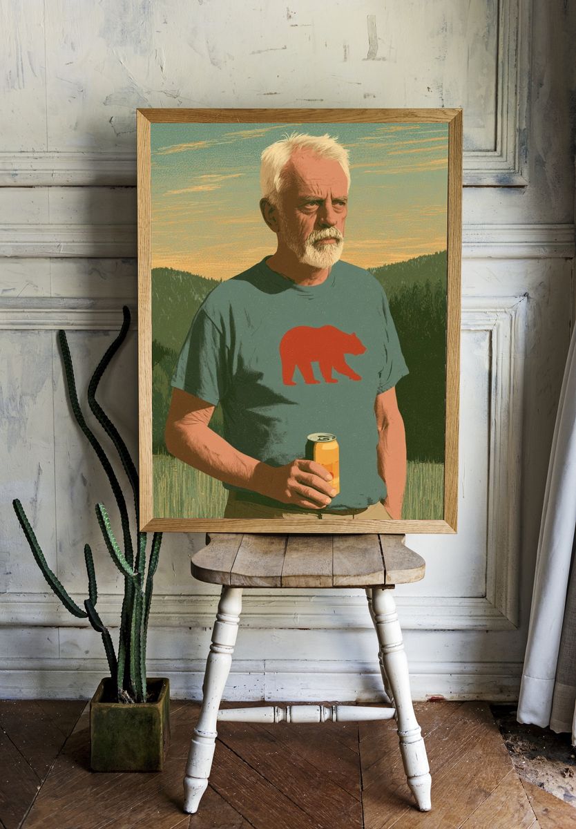 Mountain Portrait Illustration Poster. room preview