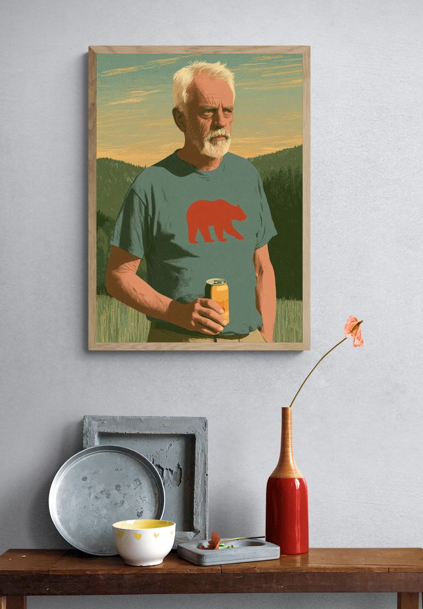 Mountain Portrait Illustration Poster. — room view 3