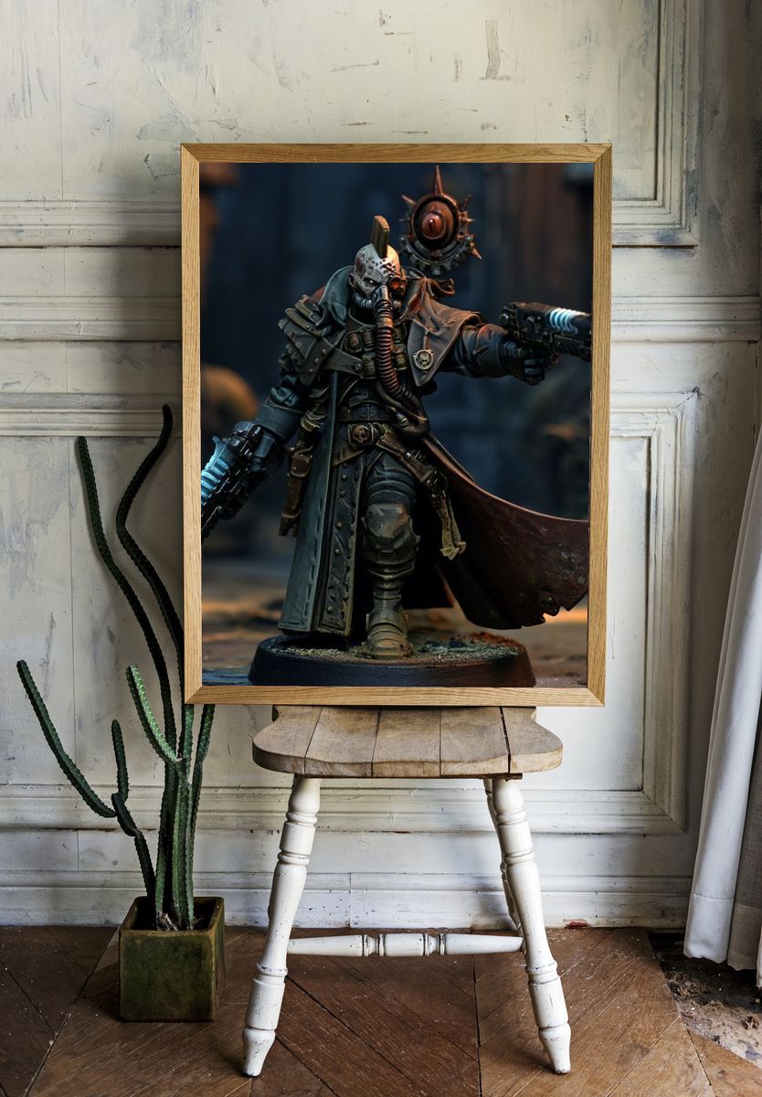Cyberpunk Warlock Miniature Poster. — room view 1