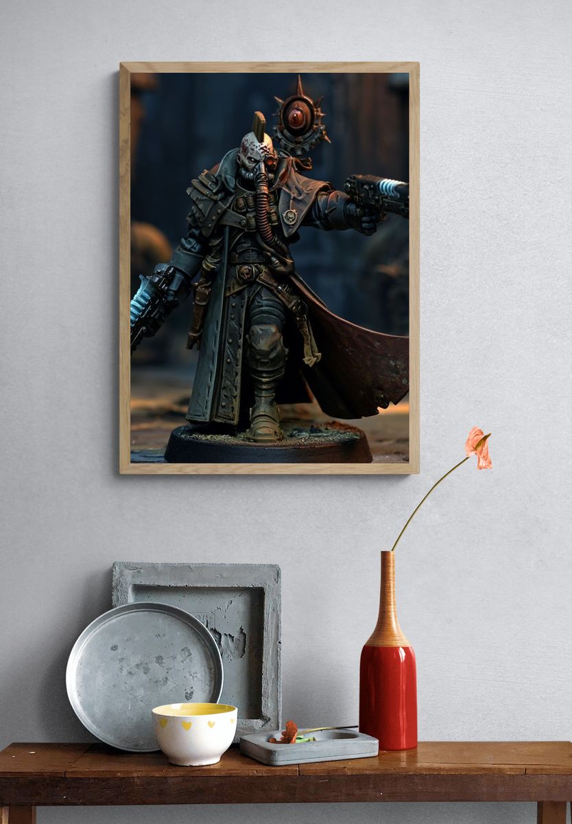 Cyberpunk Warlock Miniature Poster. — room view 3