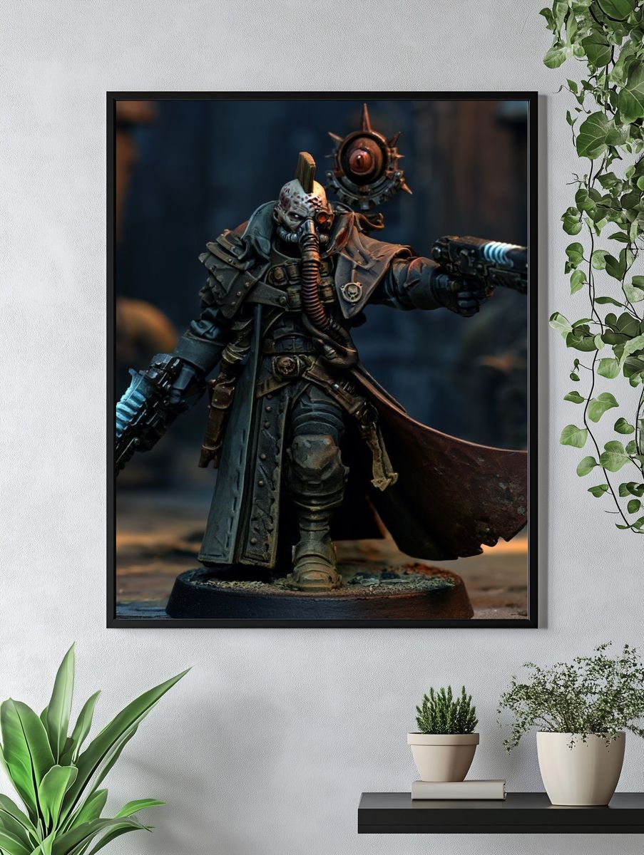 Cyberpunk Warlock Miniature Poster. — room view 4