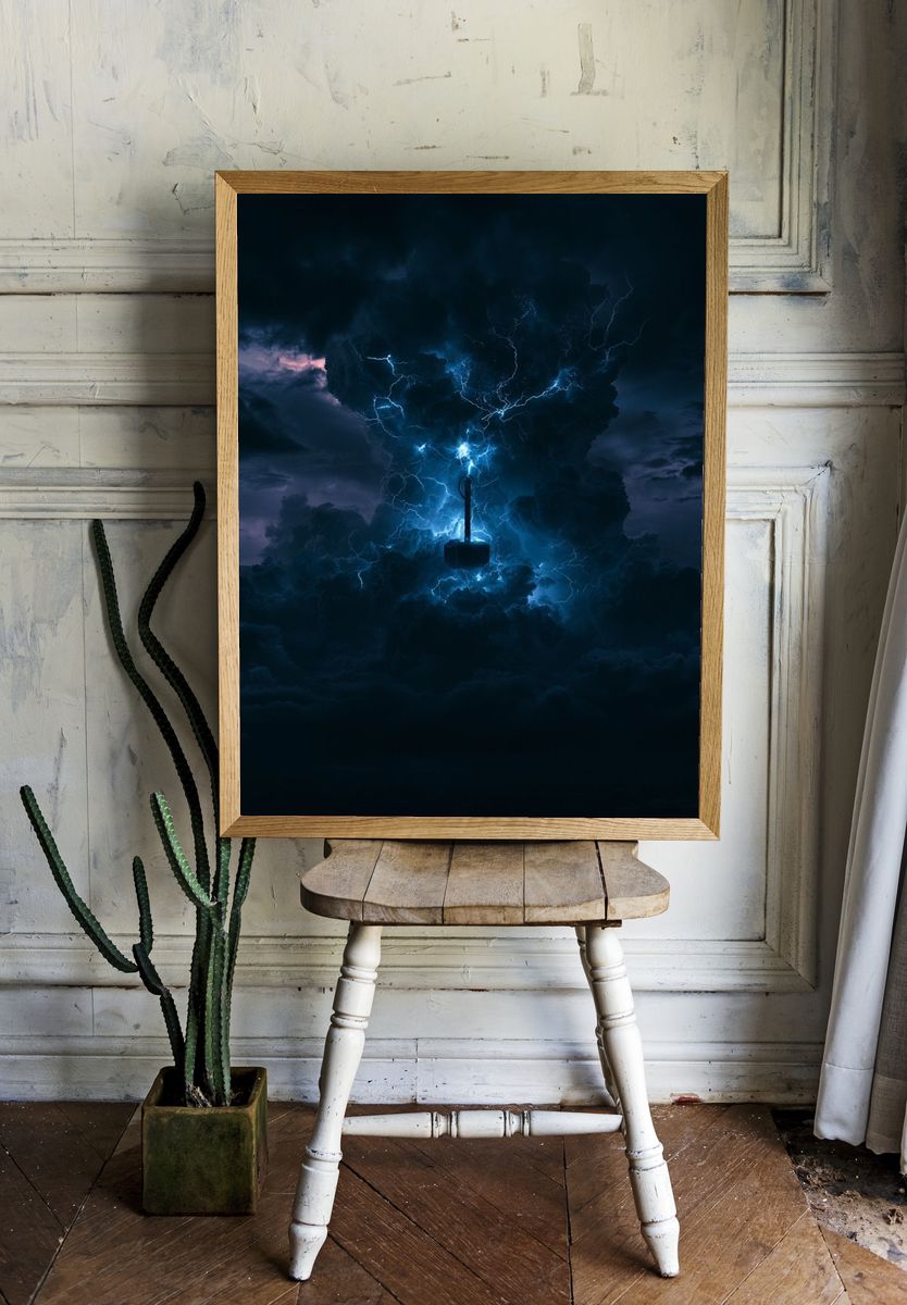 Electric Storm Cloudscape Poster. — room view 1