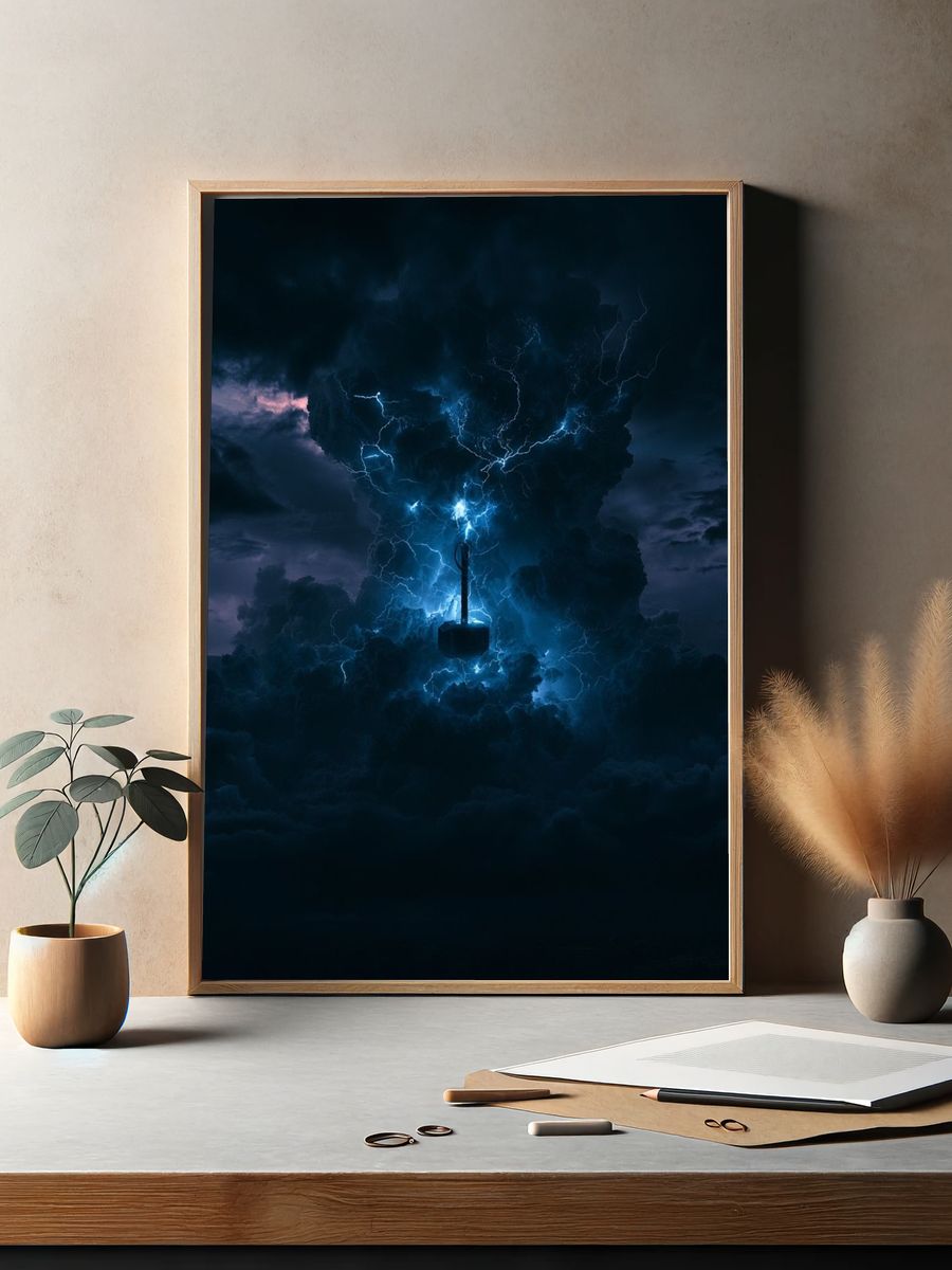 Electric Storm Cloudscape Poster. — room view 2