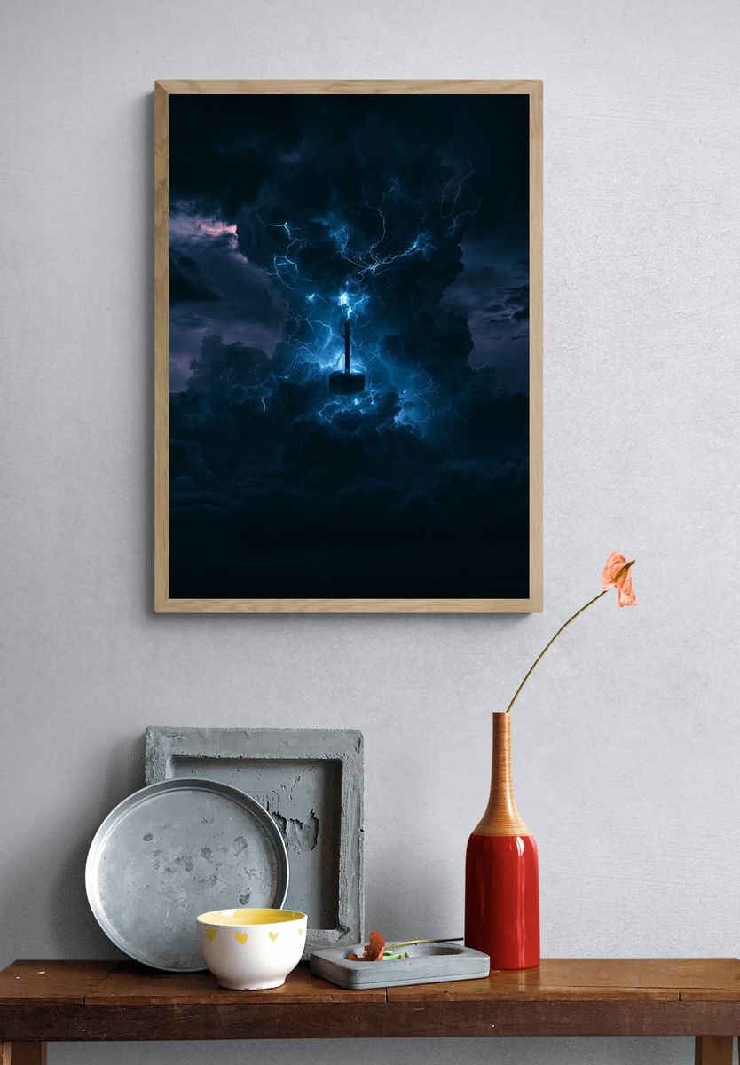 Electric Storm Cloudscape Poster. — room view 3