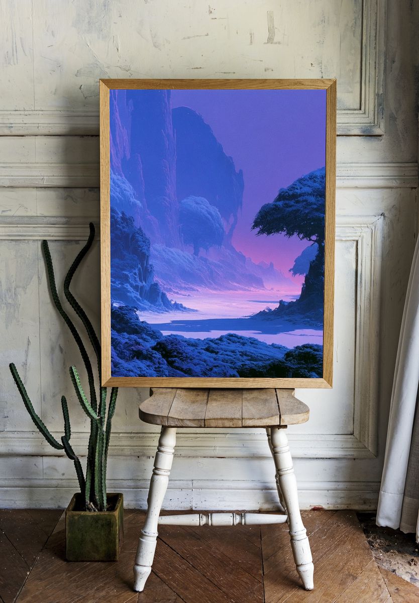 Frozen Fantasy Landscape Print. room preview