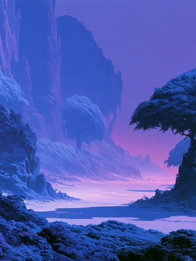 Frozen Fantasy Landscape Print. poster