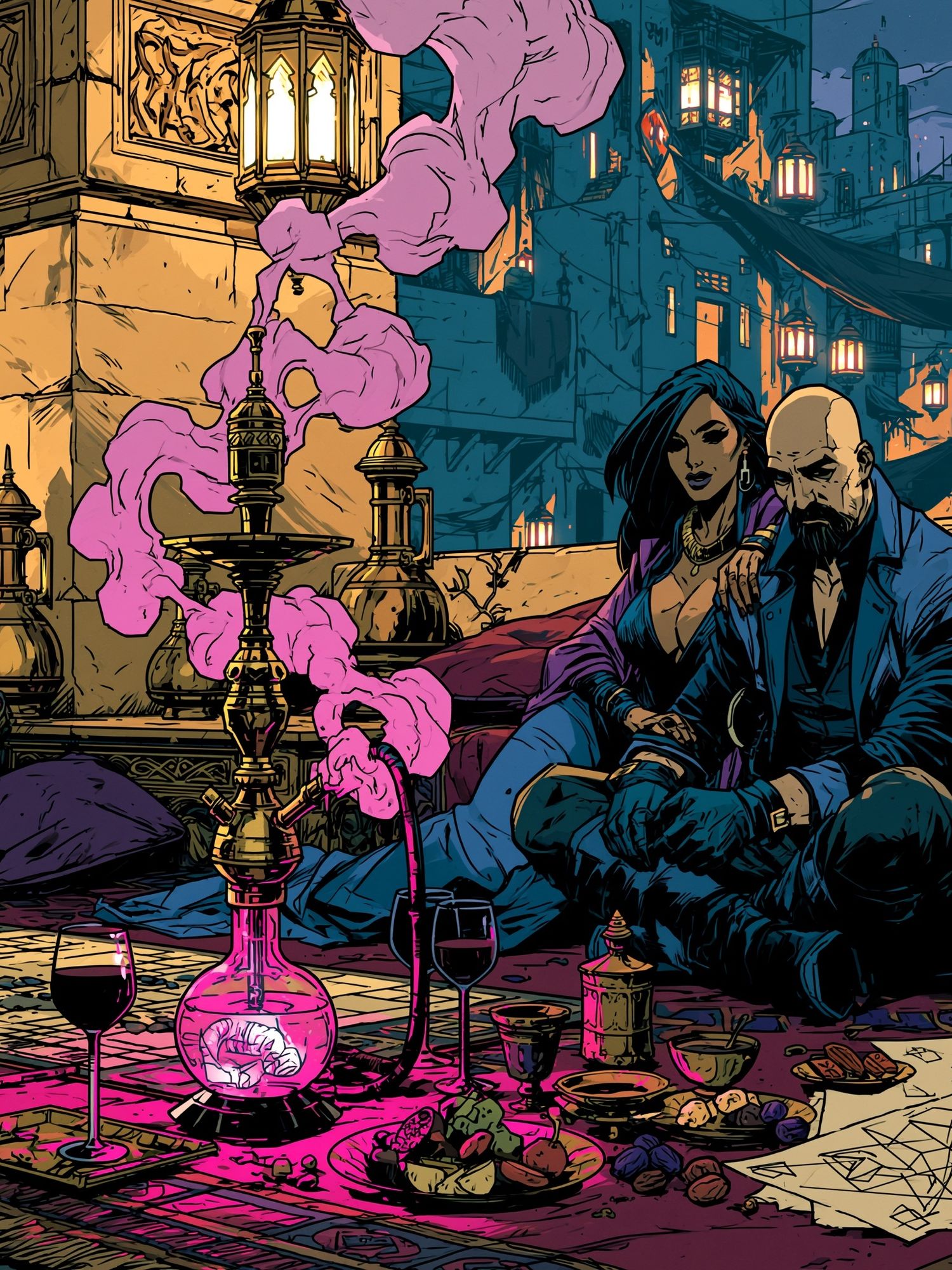 Mystic Alley Lounge Illustration Poster. poster — illustration art