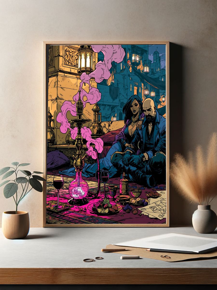 Mystic Alley Lounge Illustration Poster. — room view 2