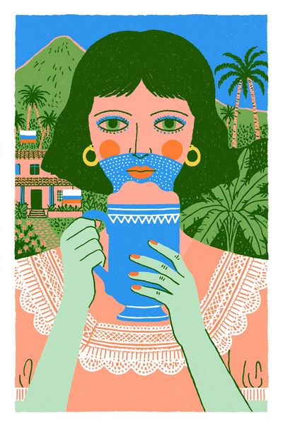 Tropical Woman Illustration Poster. poster
