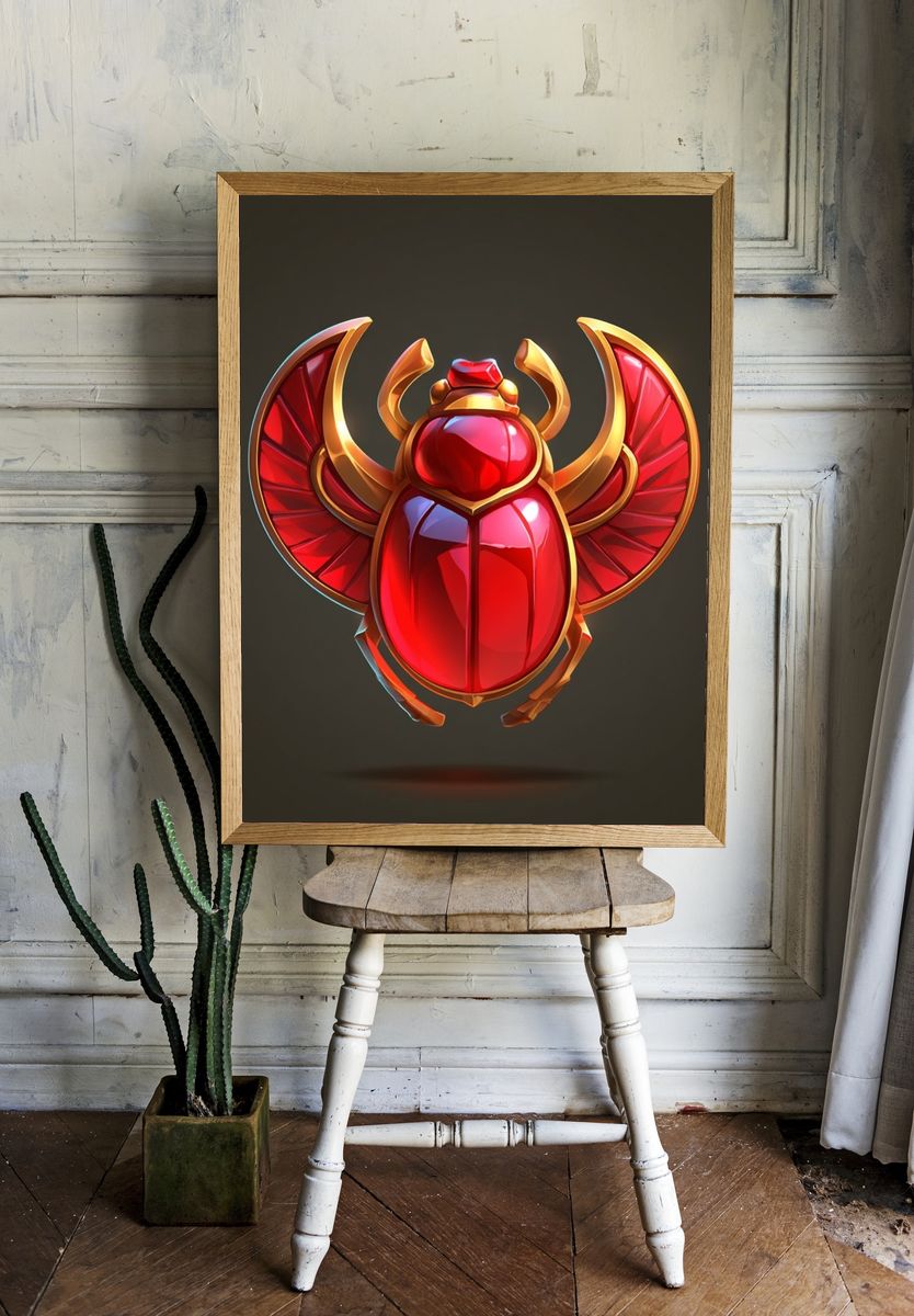 Scarab Beetle Digital Art Poster. room preview