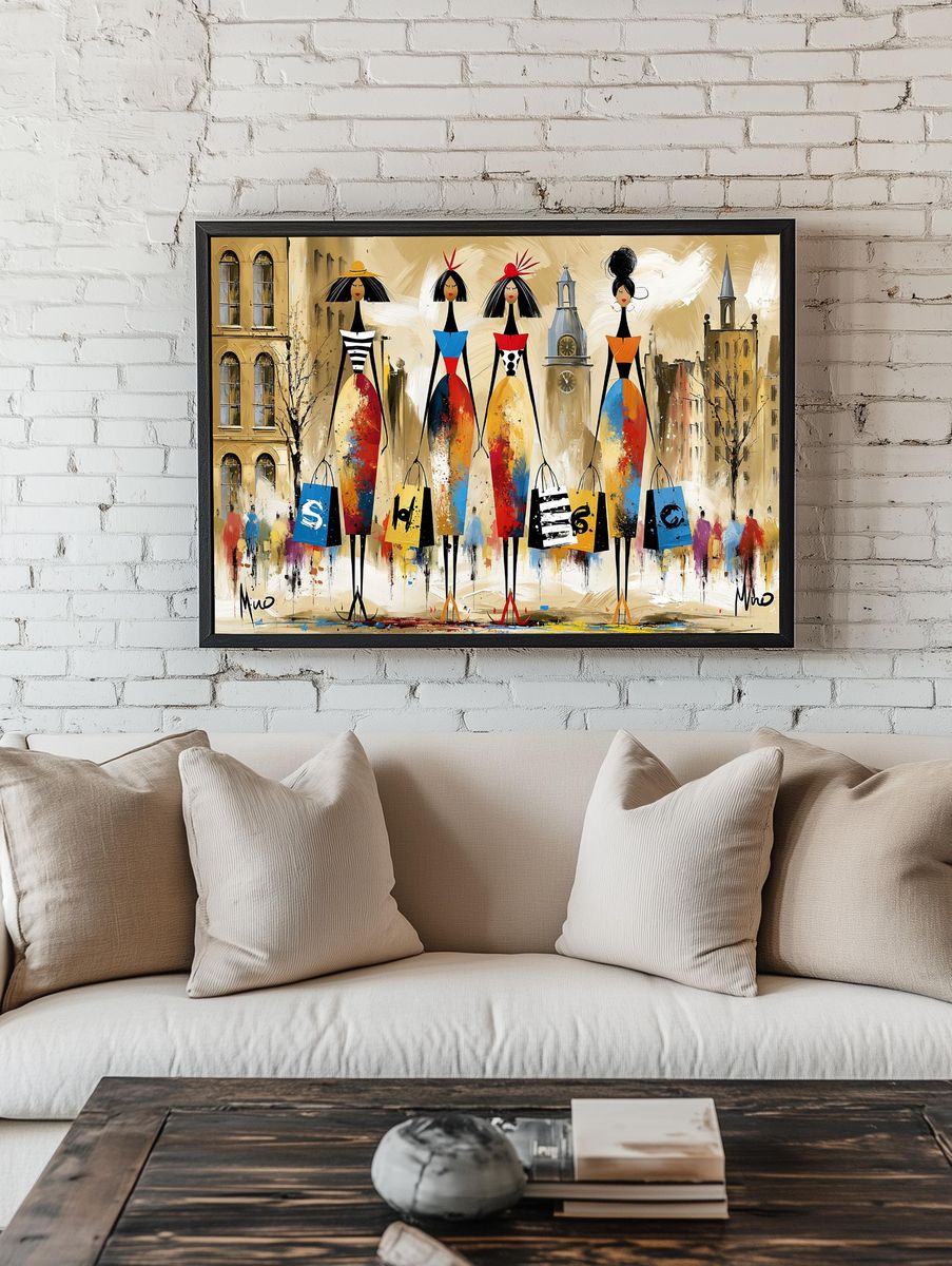 Fashion City Walk Illustration Poster. room preview