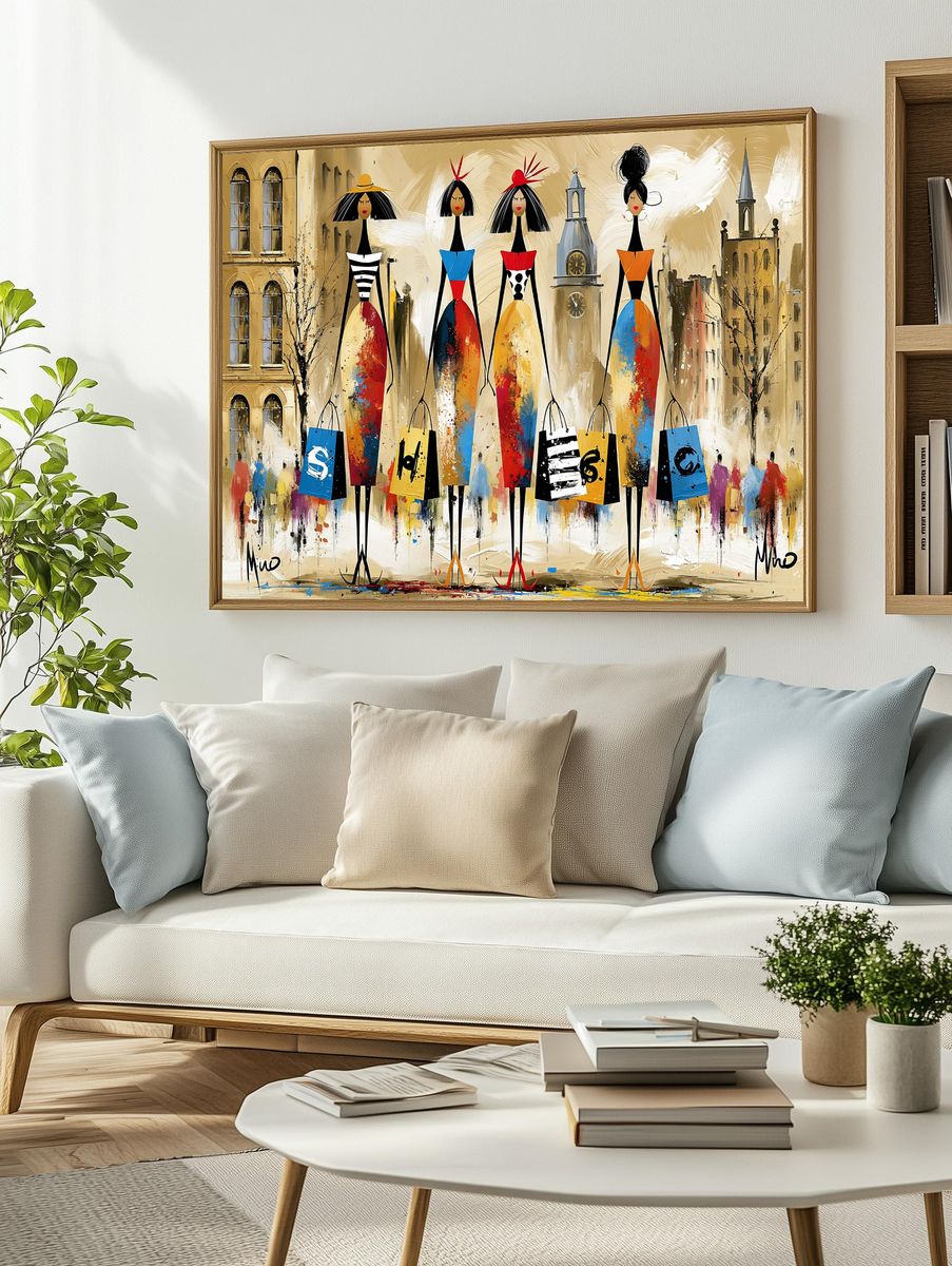 Fashion City Walk Illustration Poster. — room view 2