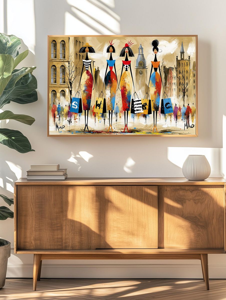 Fashion City Walk Illustration Poster. — room view 3
