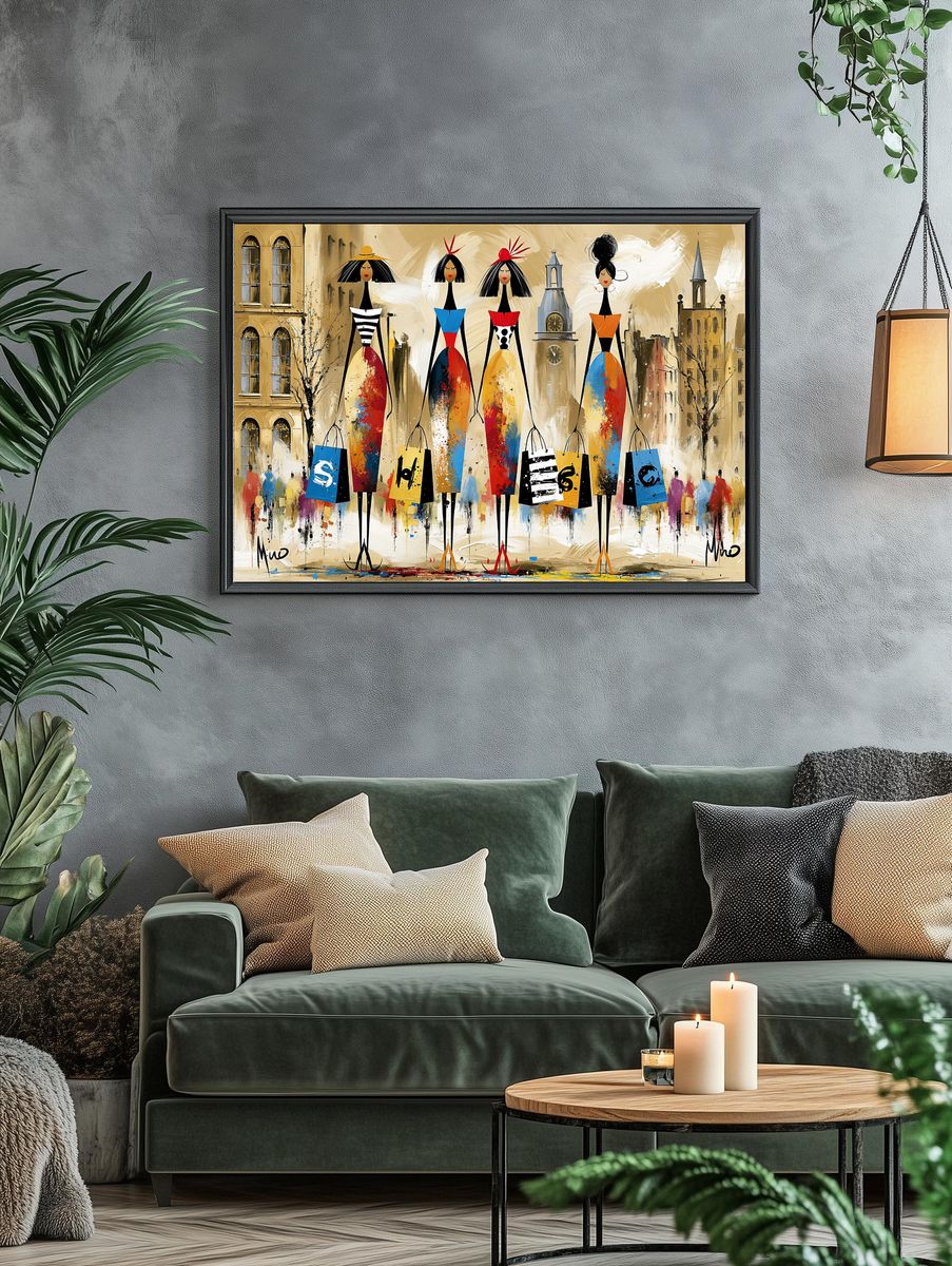 Fashion City Walk Illustration Poster. — room view 4