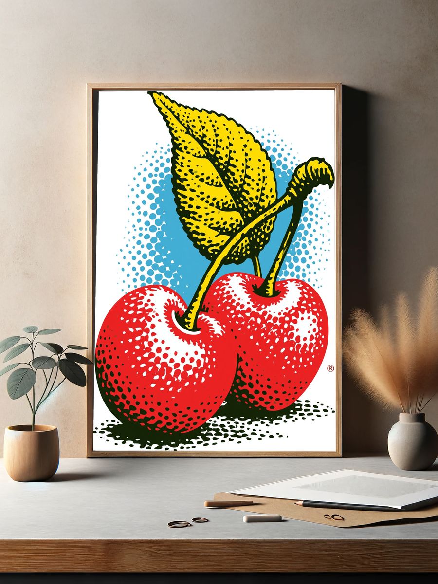 Pop Art Apple Poster. — room view 2