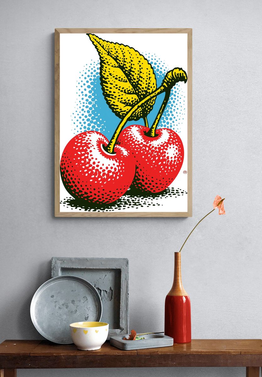 Pop Art Apple Poster. — room view 3