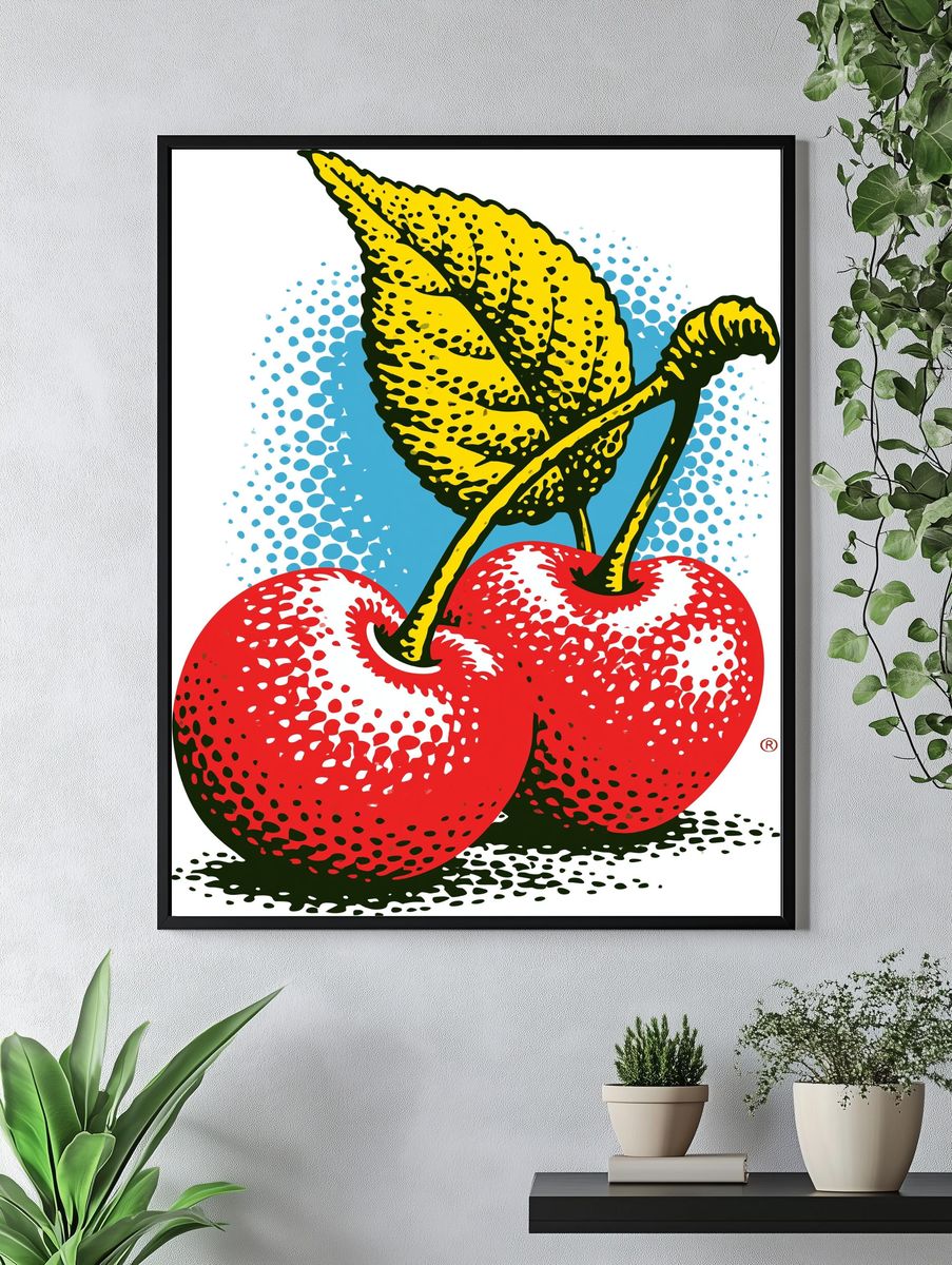 Pop Art Apple Poster. — room view 4