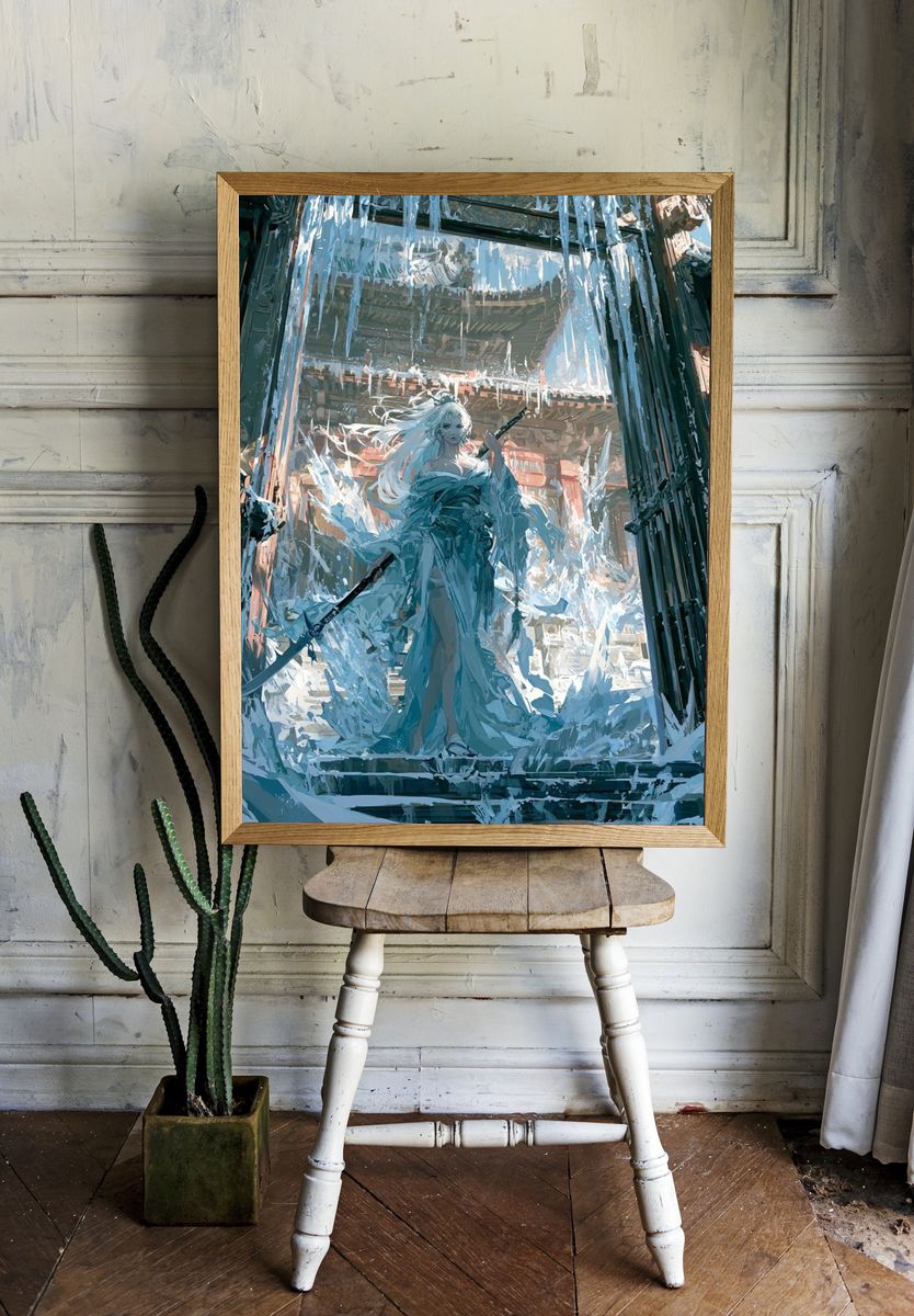 Ice Palace Warrior Illustration Poster. room preview