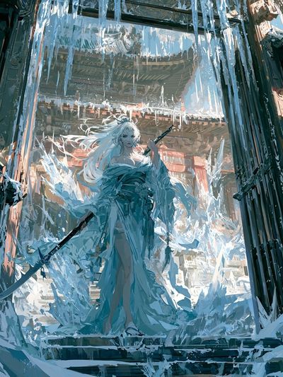 Ice Palace Warrior Illustration Poster.