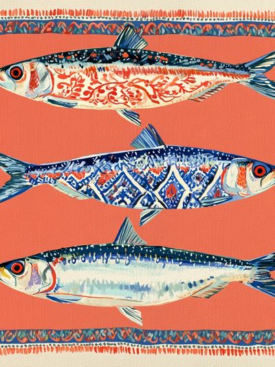 Patterned Fish Illustration Poster. poster
