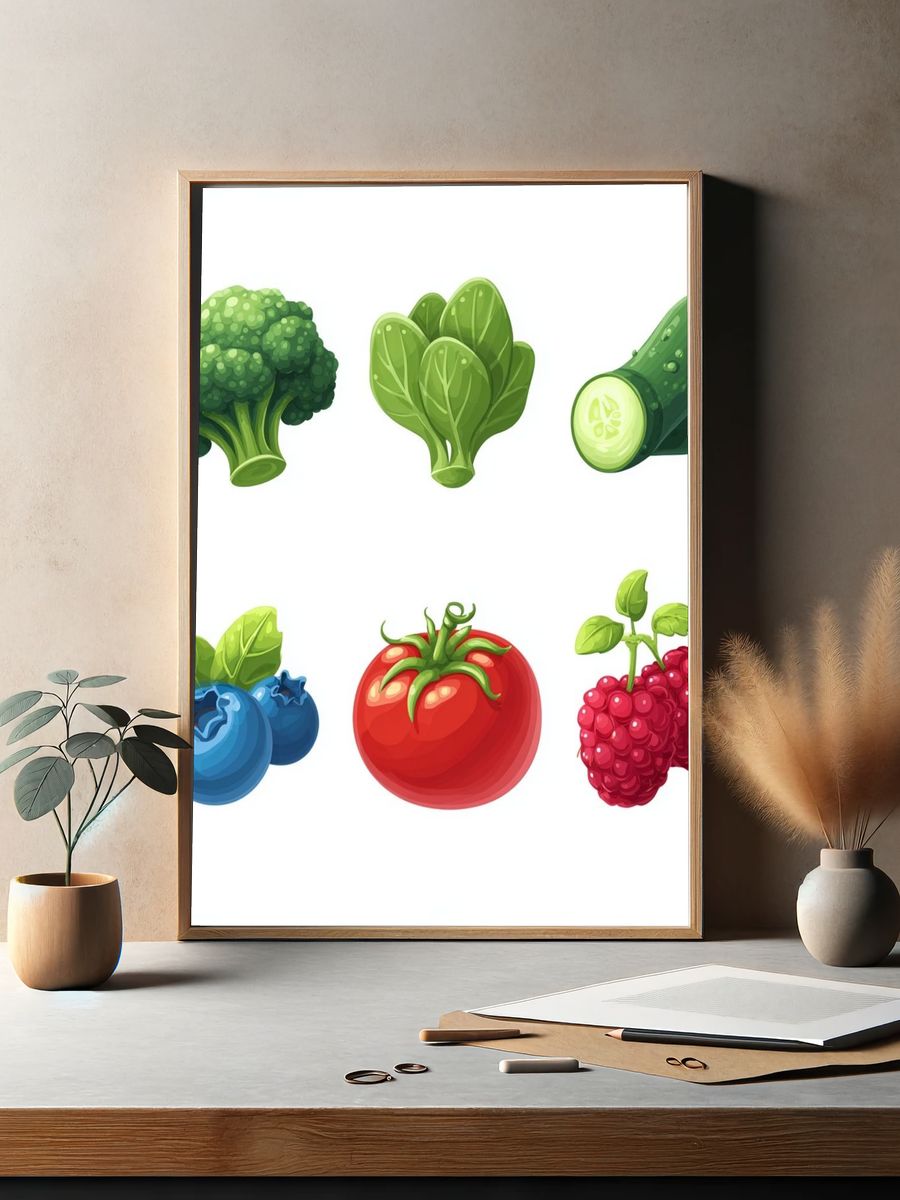 Fresh Produce Illustration Poster. — room view 2