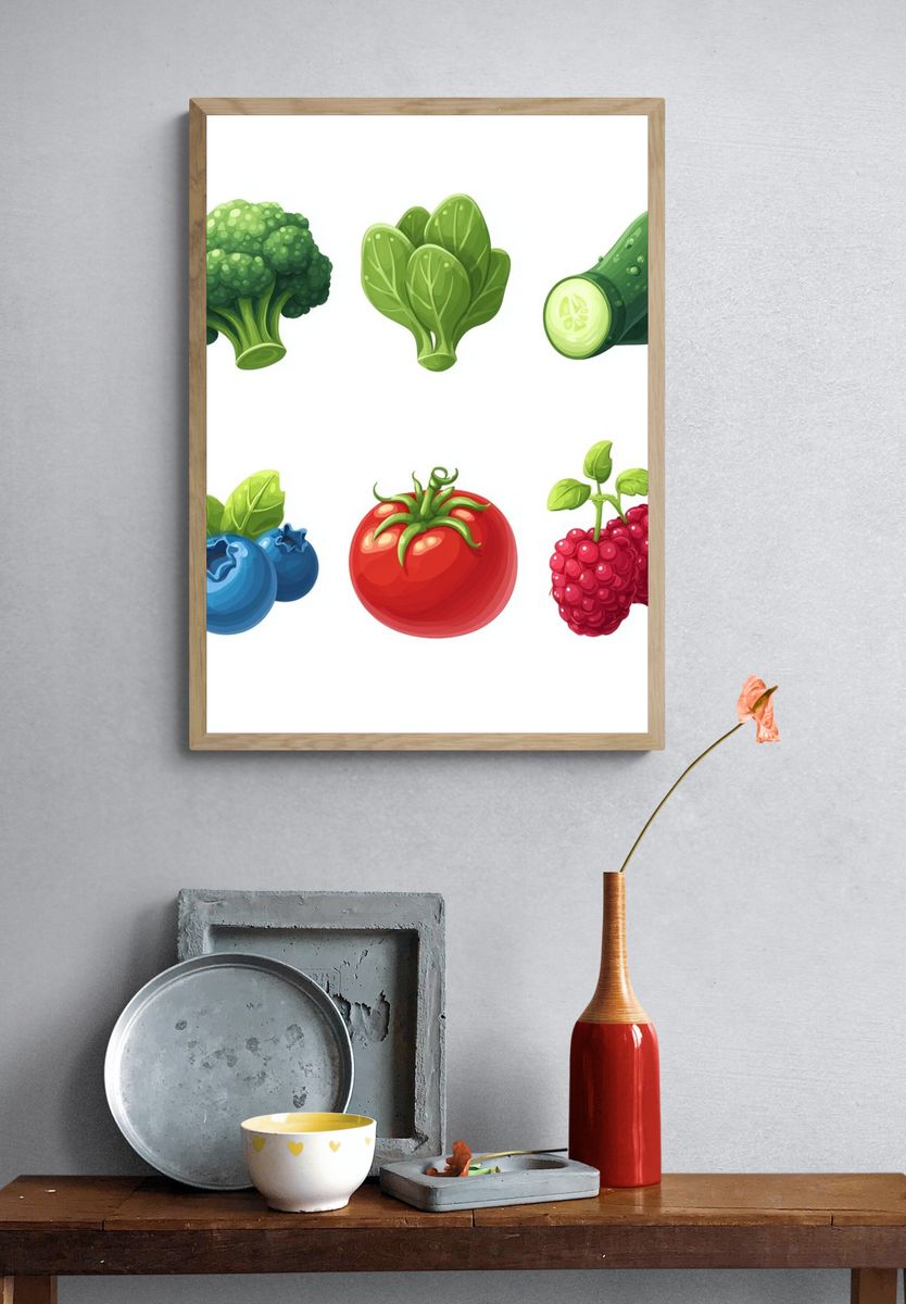 Fresh Produce Illustration Poster. — room view 3