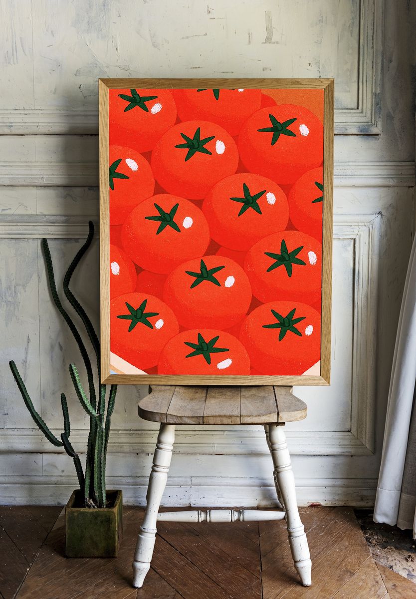Tomato Crate Illustration Poster. room preview