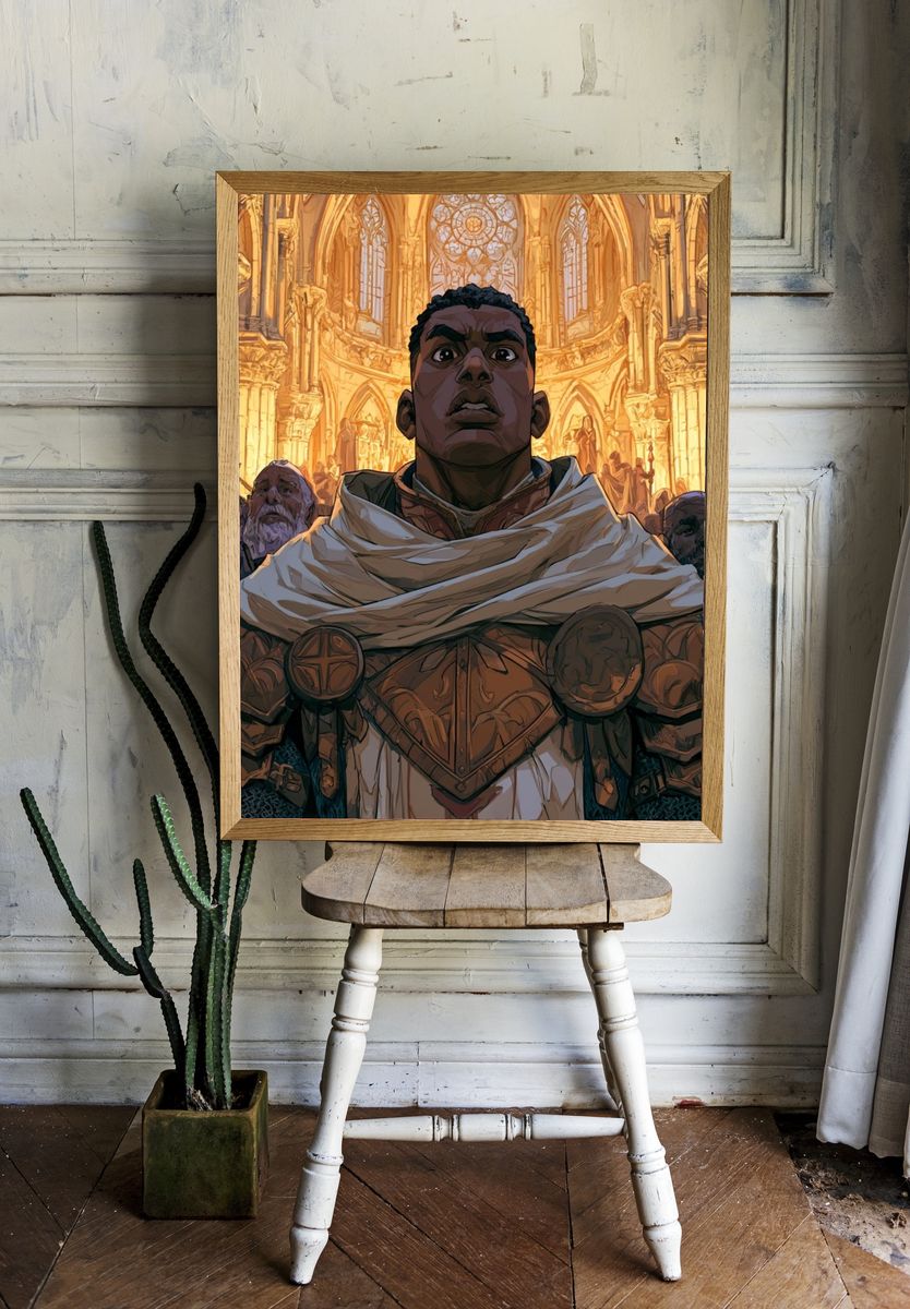 Cathedral Hero Fantasy Illustration Poster. room preview