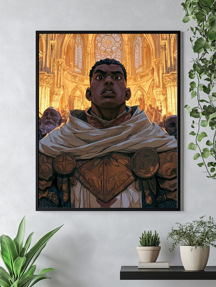 Cathedral Hero Fantasy Illustration Poster. — room view 4