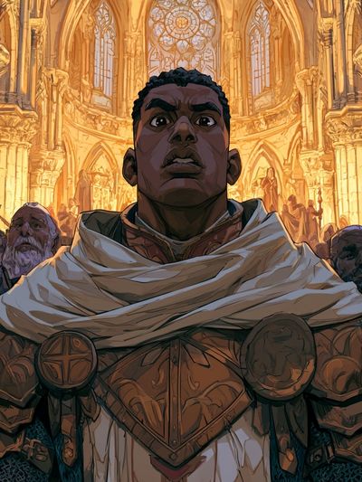 Cathedral Hero Fantasy Illustration Poster.