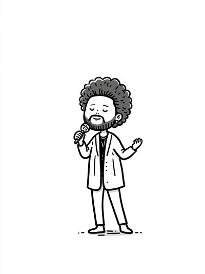 Soulful Singer Line-Art Poster. poster print
