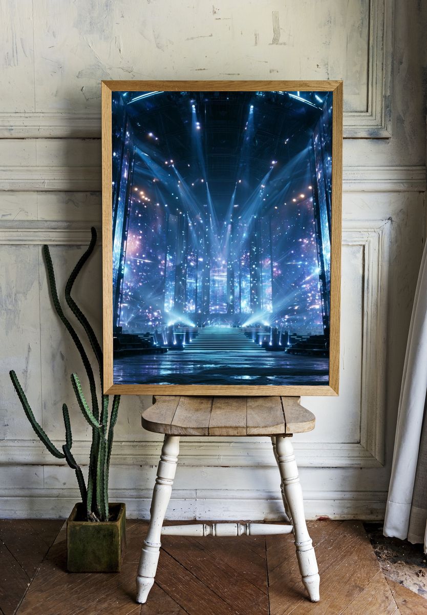Cosmic Stage Lights Poster. — room view 1