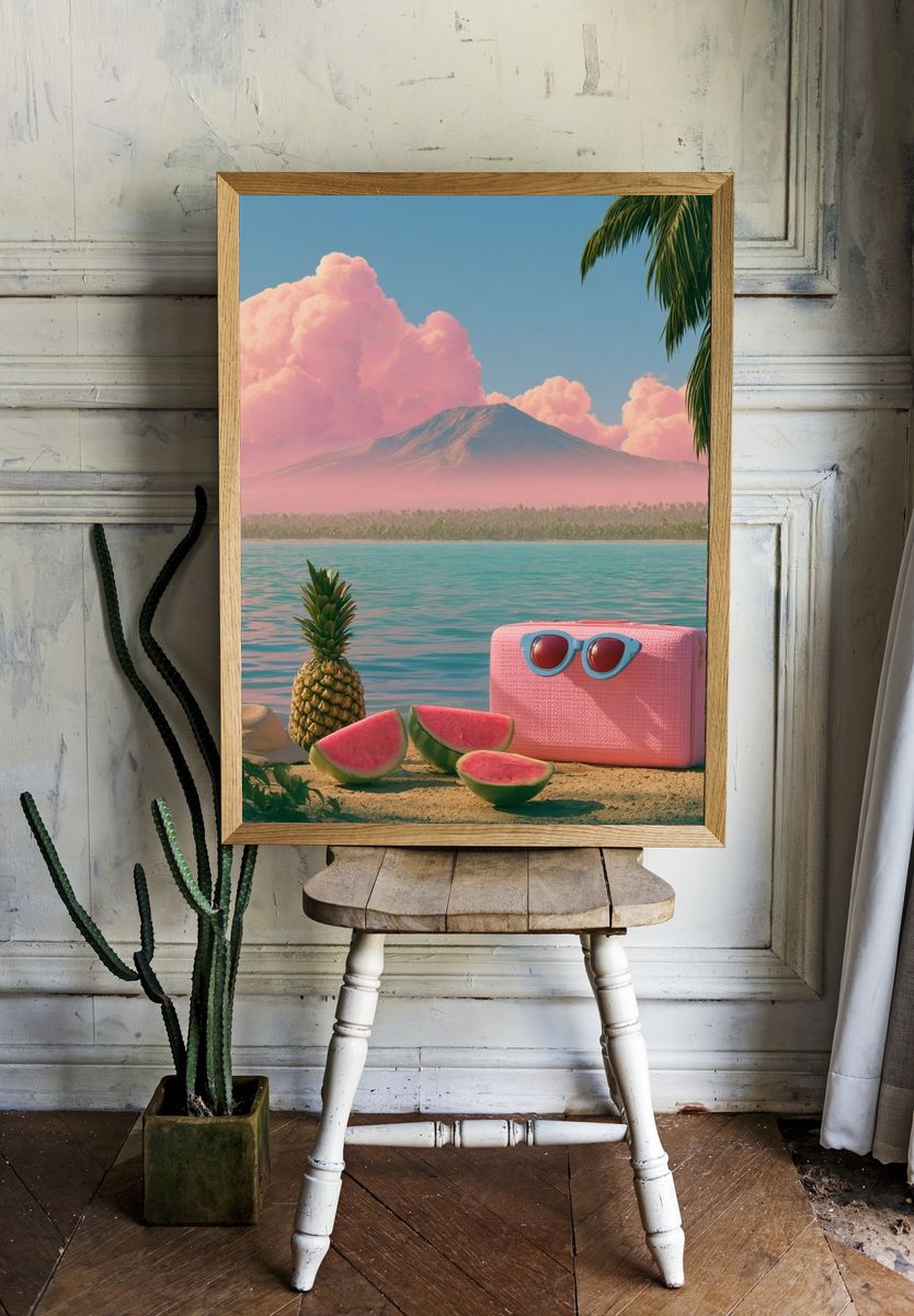 Tropical Pink Paradise Poster. room preview