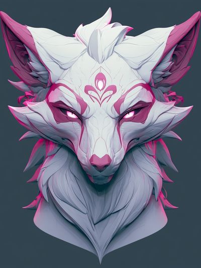 Neon Fox Spirit Illustration Poster.