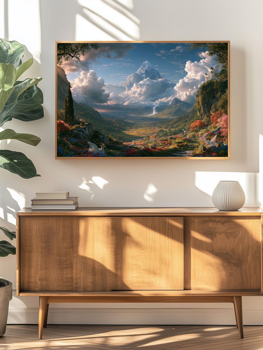 Celestial Mountain Valley Print. — room view 3