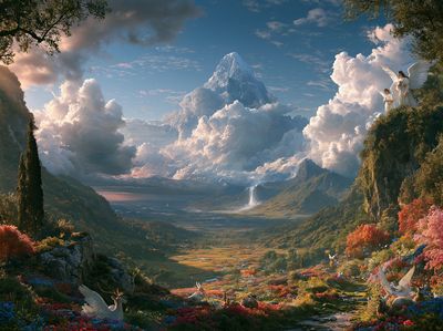 Celestial Mountain Valley Print.