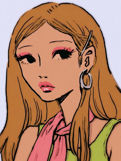 Blonde Portrait Illustration Poster.