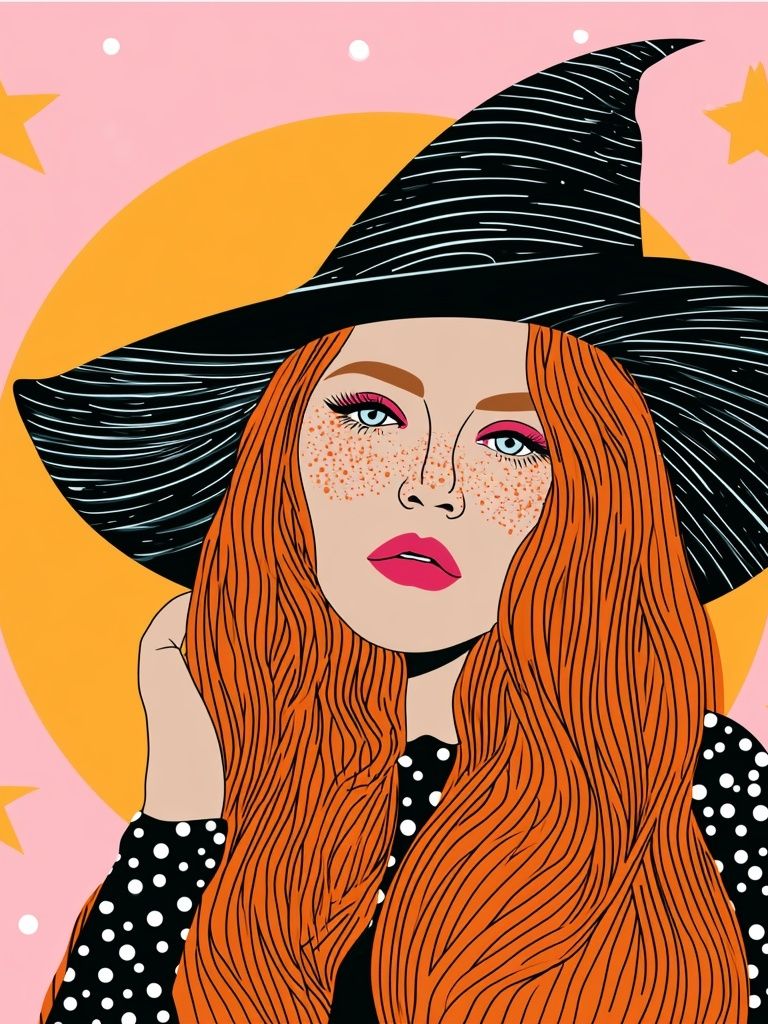Witch Portrait Illustration Poster. poster detail