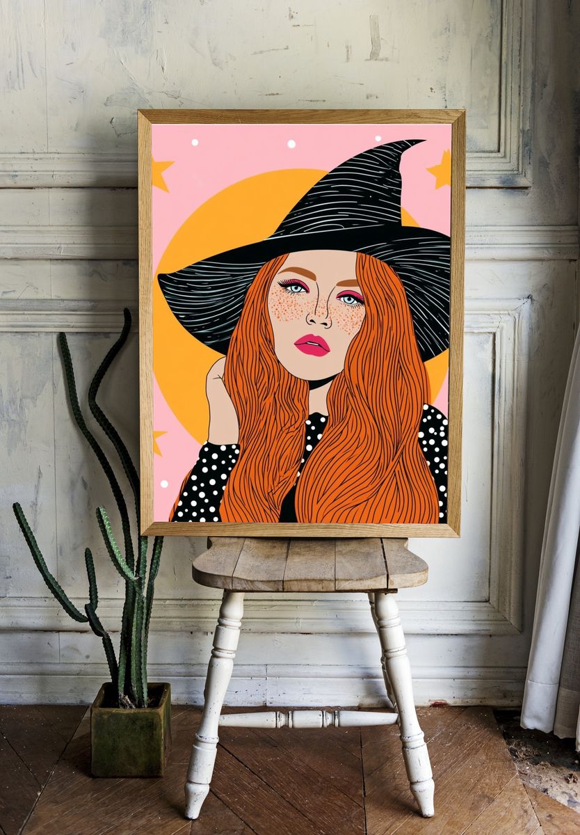 Witch Portrait Illustration Poster. room preview