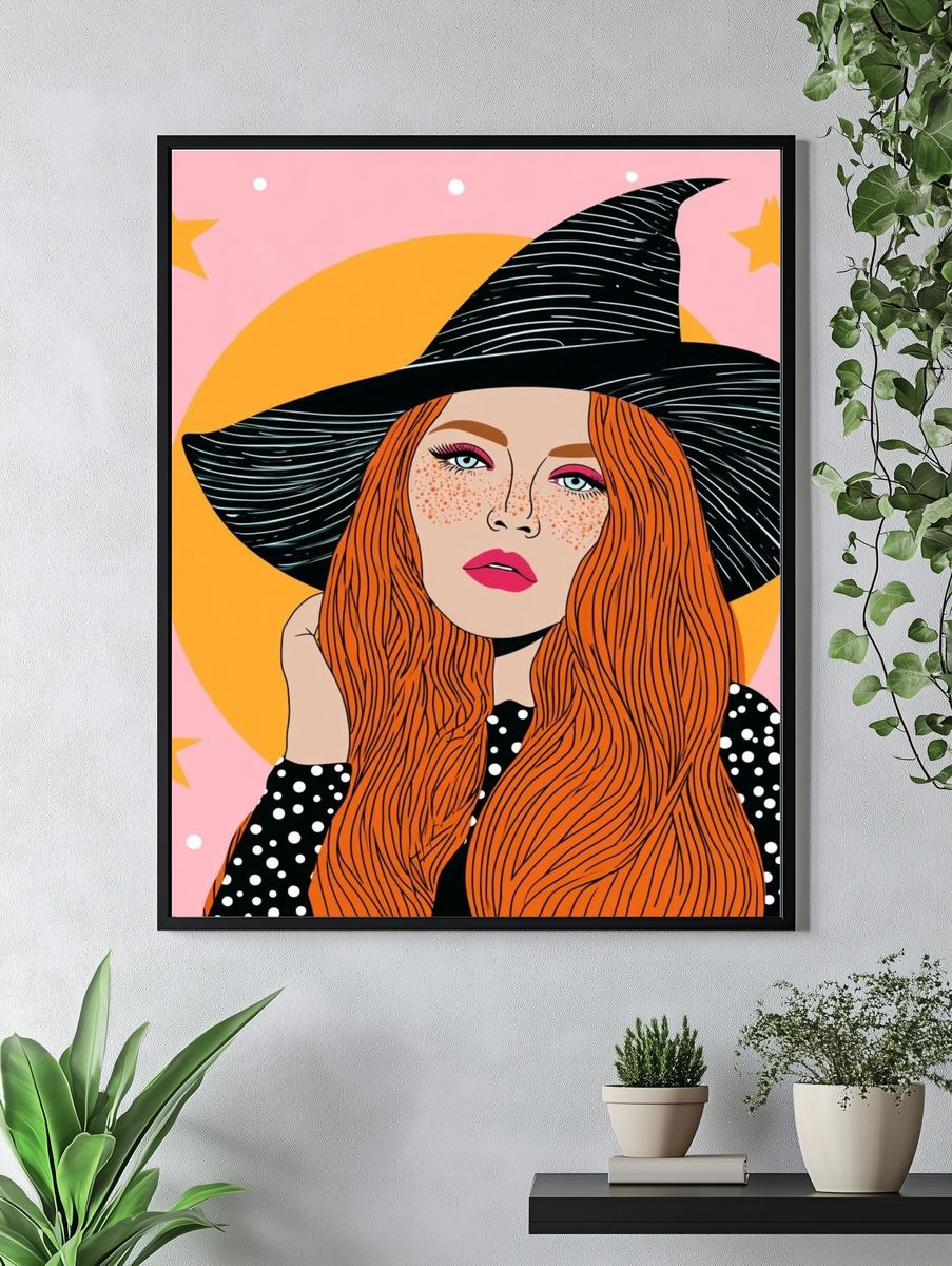 Witch Portrait Illustration Poster. — room view 4