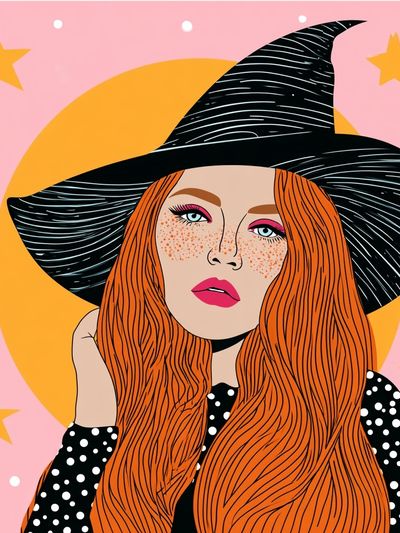 Witch Portrait Illustration Poster.