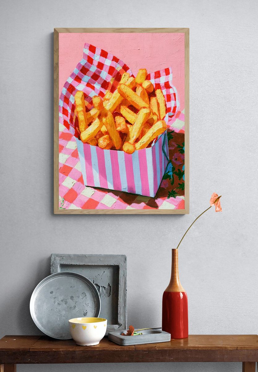 French Fries Still Life Illustration Poster. — room view 3