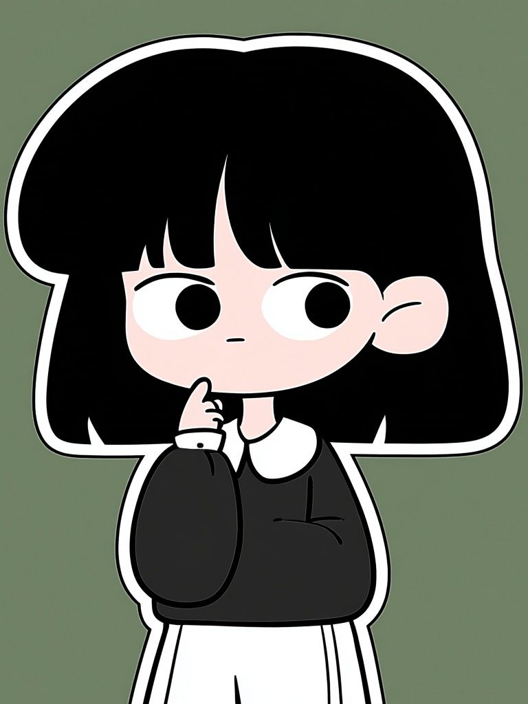 Cute Goth Girl Illustration Poster. poster detail