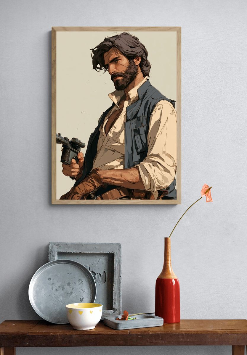 Rebel Gunslinger Portrait Print. — room view 3
