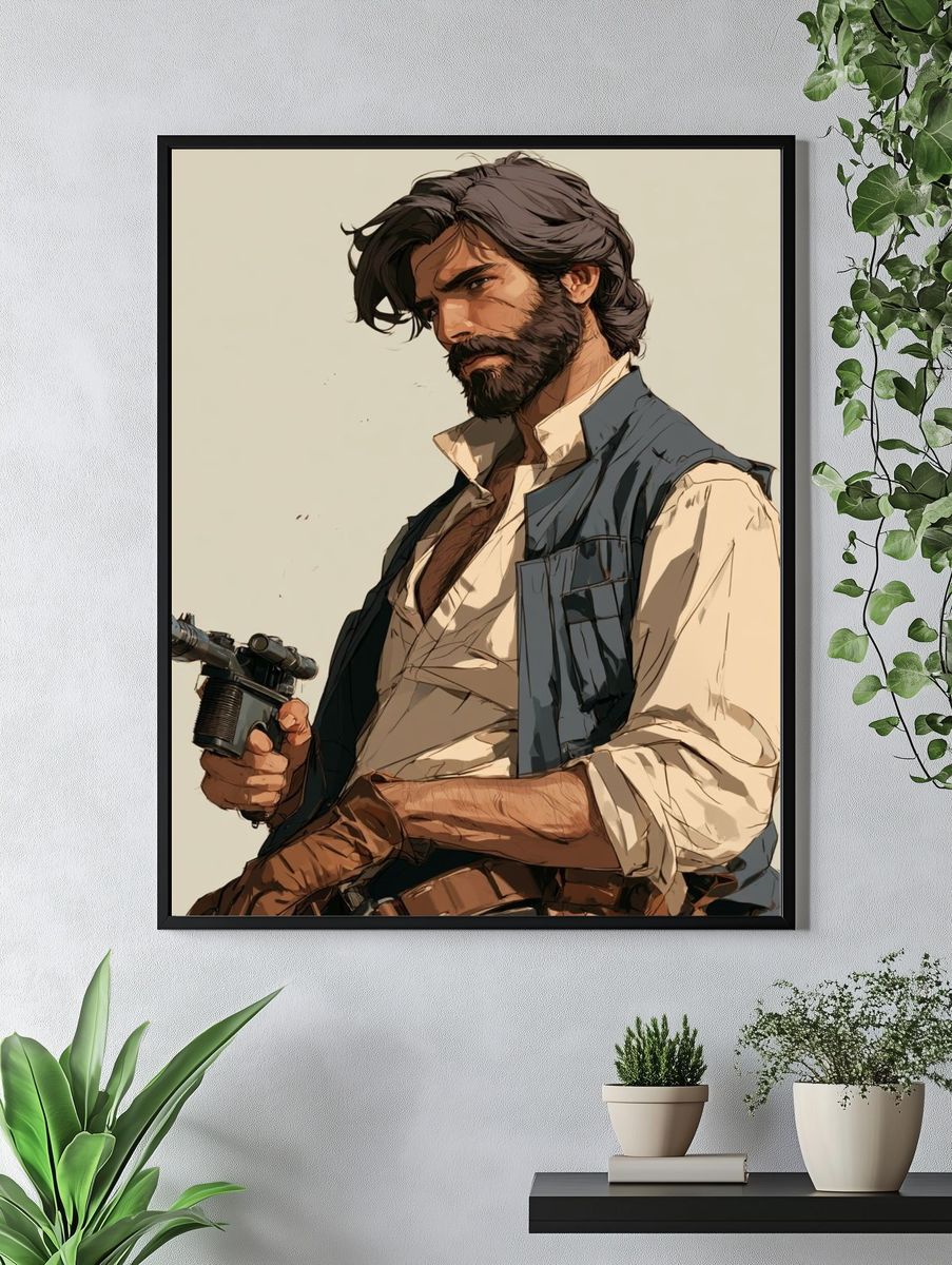 Rebel Gunslinger Portrait Print. — room view 4