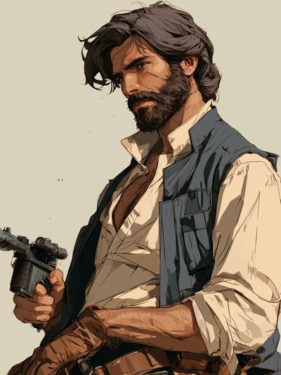Rebel Gunslinger Portrait Print. poster