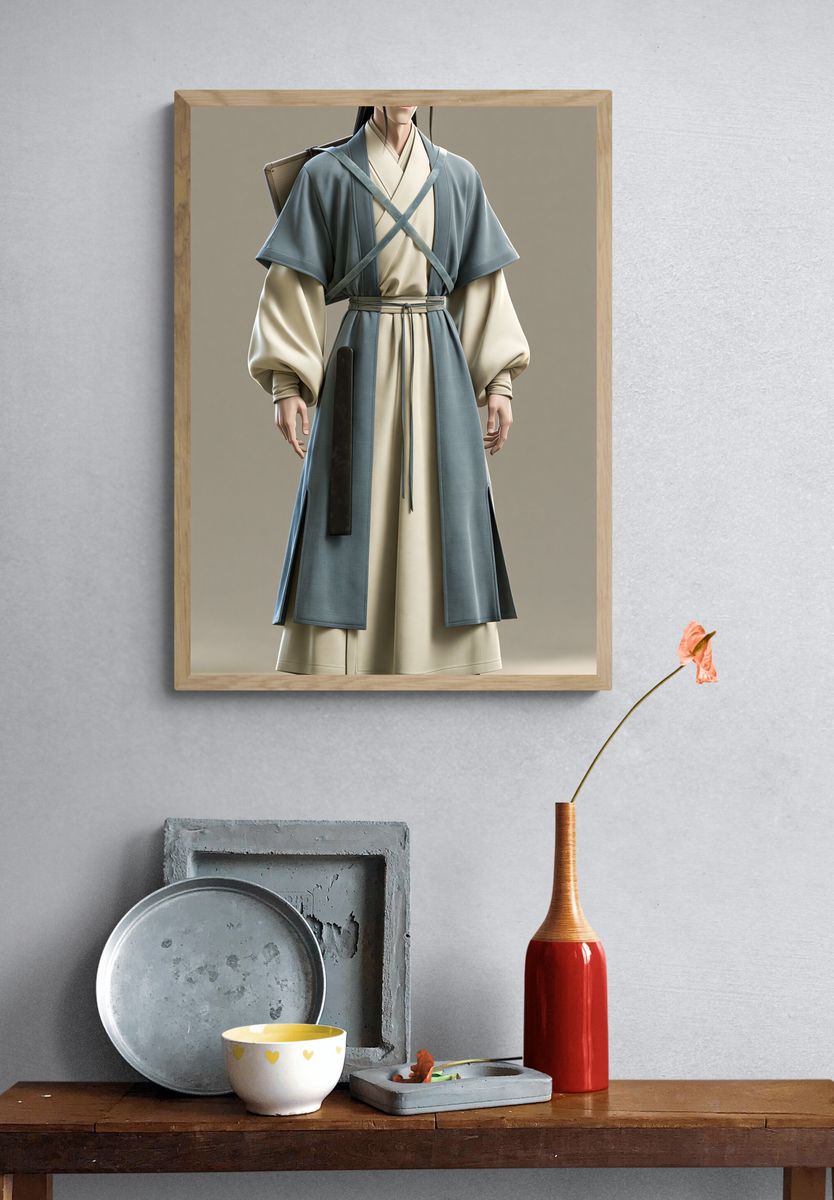 Ancient Warrior Character Illustration Poster. — room view 3